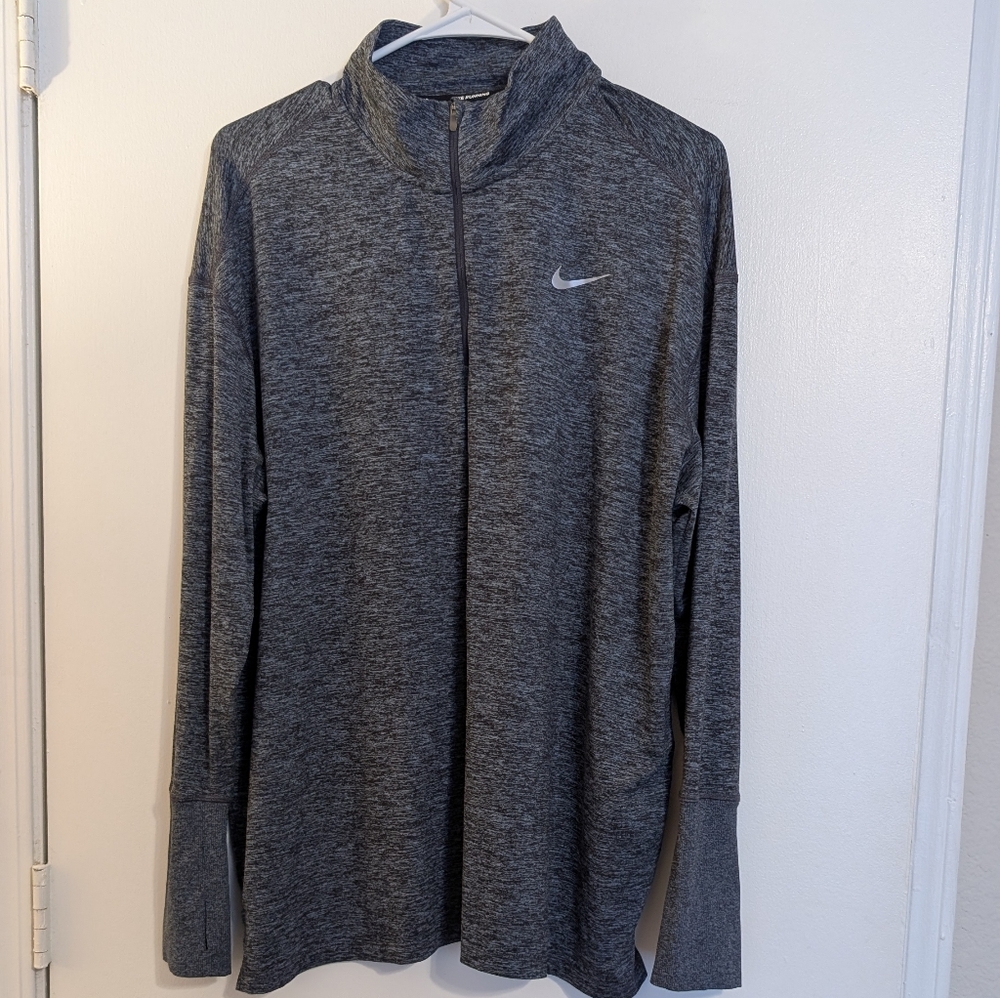 Nike Women's Dark Heather Gray Quarter-Zip Dry-Fit